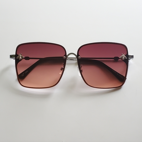 No Brand Accessories - Sunglasses - Queen Bee Embellishments Silver Frame UV400 Protection